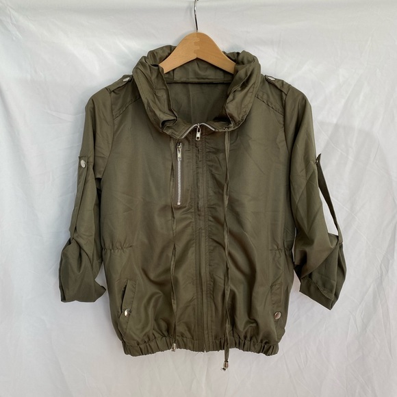 Olive Green Lightweight Casual Jacket - Picture 4 of 7